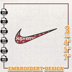 Nike Supreme Embroidery Brand Design, Brand Embroidery Design