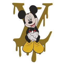 Mickey Mouse Louis Vuitton Dripping Embroidery Design