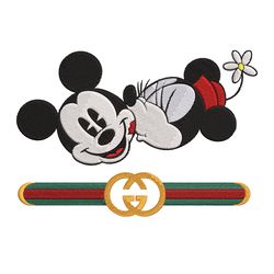 Mickey Minnie Kissing Gucci Embroidery Instant Download