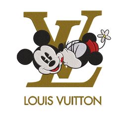 Louis Vuitton Mickey Kiss Fashion Embroidery Design