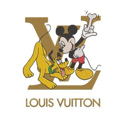 Embroidery Mickey And Pluto Funny Louis Vuitton Design Download
