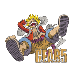 Luffy Gear 5 Embroidery Design Anime One Piece File