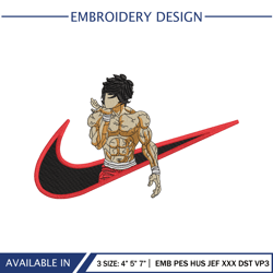 BAKI Power Nike Logo Embroidery Design Baki Hanma Anime Design Download