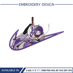 SHOGUN RAIDEN Nike Embroidery File Download Genshin Impact Game Design