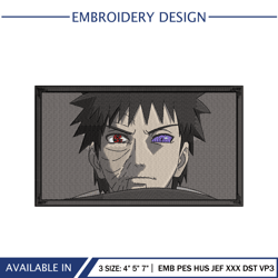 OBITO UCHIHA Embroidery Download File Naruto Anime Embroidery Instant Download