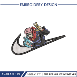 Nike x Itadori Embroidery Design Download Anime Jujutsu Kaisen File