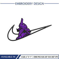 Neon Genesis Evangelion 01 X Nike Logo Embroidery Design
