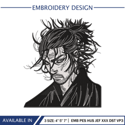 Musashi Miyamoto Embroidery Design Instant Download