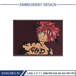 Natsu Dragneel Embroidery Design Download Fairy Tail Embroidery Anime File
