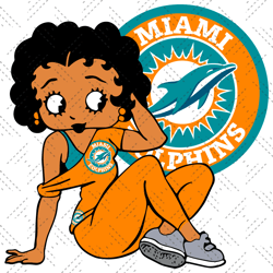 Miami Dolphins Betty Boop Svg