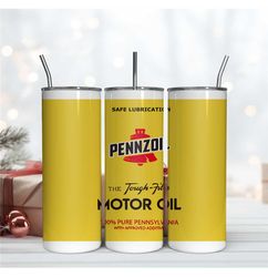 Pennzoil Motor Oil 20Oz Tumbler, Pennzoil Sublimation Design