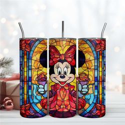 Minnie Mouse Figure In A Stained Glass 20Oz Tumbler Wrap