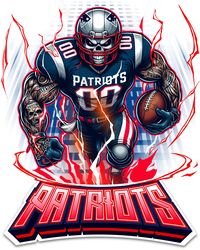 New England Patriots Png, Football Mascot Clipart, Game day Shirt, Retro Football PNG Sublimation, Download Printable Fi