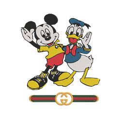 Gucci Logo Mickey Donald Duck Friendship Embroidery Design Download Embroidery Digitize