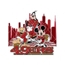 Mickey Mouse And Friends Play Football 49ers City Svg