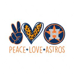 Retro Peace Love Astros MLB SVG