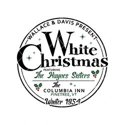 Vintage White Christmas Winter 1954 Svg