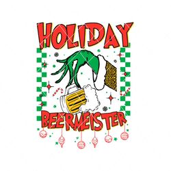 Holiday Beer Meister Grinch Hand SVG