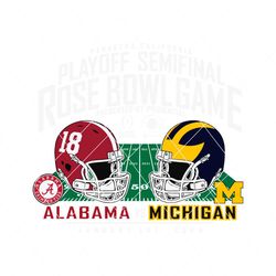 Michigan Vs Alabama Playoff 2024 Rose Bowl Game Svg