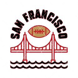Retro San Francisco Bridge Football Svg Digital Download