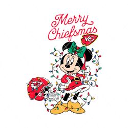 Minnie Mouse Merry Chiefsmas Kansas City Helmet Logo Svg