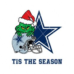 Grinch Dallas Cowboys Logo Helmet Tis The Season Svg