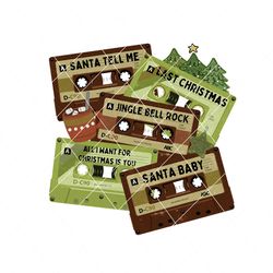 Santa Tell Me Christmas Cassettes Songs PNG