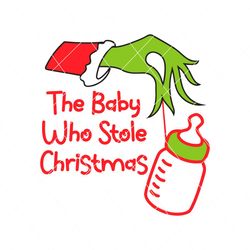 Baby Who Stole Christmas Milk Bottle SVG