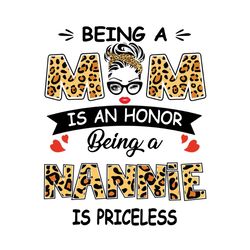 Being A Mom Is An Honor Being A Nannie Is Priceless Svg, Mothers Day Svg, Being A Nannie Svg, Being Nannie Svg, Nannie S