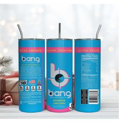Bang Blue 20Oz Tumbler Wrap Sublimation Design, Brand Tumbler Wrap Design