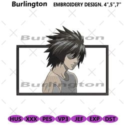 l lawliet box anime death note embroidery design