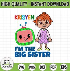 Cocomelon Personalized Name I'm the Big Sister Svg Big Sister Svg Coco Melon Svg Cocomelon Svg Cocomelon Birthday Waterm