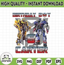 Personalized Name And Age Robot Png, Personalization Transformers Birthday Png, Instant Digital Download