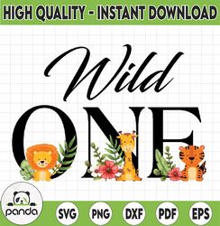 Wild One Baby Safari Animals PNG, Baby Animals Design, 1st birthday Png, First birthday design, Wild one birthday Png