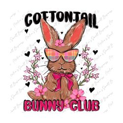 Cottontail bunny club png sublimation design download, Easter Day png