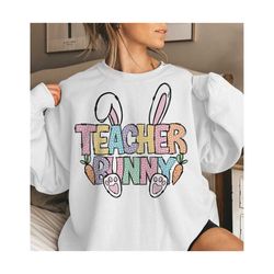 Teacher Bunny png, Easter bunny sublimation, Easter png, Teacher sublimation, Books Lover png, Easter teacher
