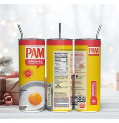 Pam Original Oil Blend 20Oz Tumbler Wrap Design, Tumbler Sublimination Design Png