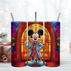 Mickey Mouse Stained Glass 20Oz Tumbler Wrap Sublimation Png