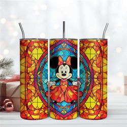 Minnie Mouse Stained Glass 20Oz Wrap Tumbler Design Download Files