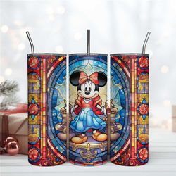20Oz Minnie Mouse Stained Glass Wrap Tumbler Design Download Files