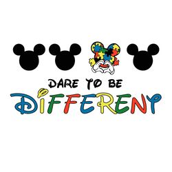 Dare To Be Different Mickey Svg, Awareness Svg, Magic World Svg, Mickey Svg, Autism Mickey Svg, Mickey Mouse Svg, Aware