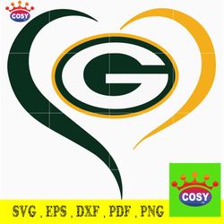 Green Bay Packers Heart Png, Packers NFL Logo, Green Bay Fan, Super Bowl Svg, NFL Teams, NFL Teams Logo, Football Teams