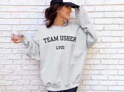 Team Usher Sweatshirt, Superbowl Half Time Sweater, Trendy Football Crewneck, Usher Crewneck, Funny Football Shirt