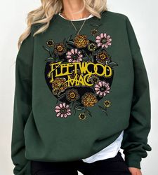 Vintage Fleetwood Mac Sweatshirt,Distressed Floral Rock and Roll Shirt