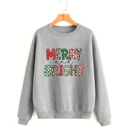 Merry and Bright Sweatshirt, Christmas Sweatshirt, 79