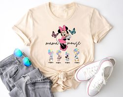 Minnie Mama Mouse Shirt, Custom Name Kids Baby Mickey and Fr, 66