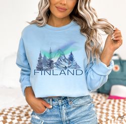Finland Sweatshirt Northern Lights Nordic Sweater Finland Cr