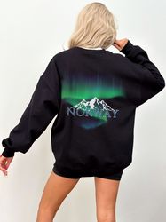 Norway Sweatshirt Northern Lights Nordic Sweater Scandinavia