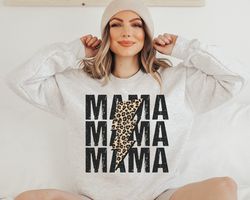 Leopard Mama Sweatshirt, Mom Sweatshirt, Retro Mama Shirt, C