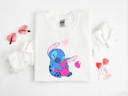 Hugging Stitch Shirt, Disney Vacation Shirt, Stitch Love Shirt, Stitch Disney Shirt, Disney Heart Tee, Gift for Kid